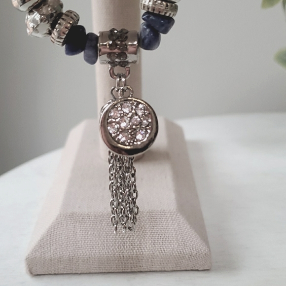 NWOT Chico's Blue Stone & Bead Bracelet - Picture 3 of 3